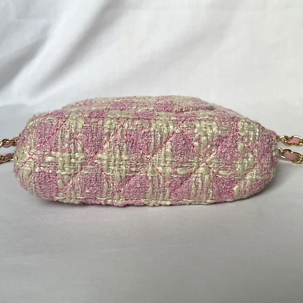 NEW CC Pink Tweed Crossbody Bag